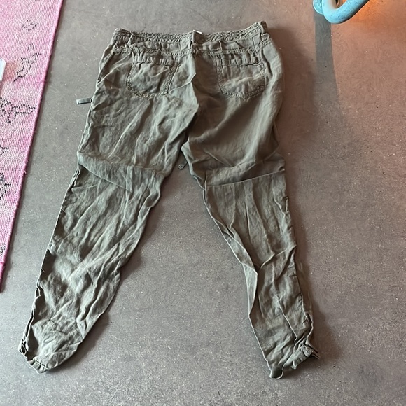 Sundance Green Linen Skinny Joggers - Picture 4 of 4